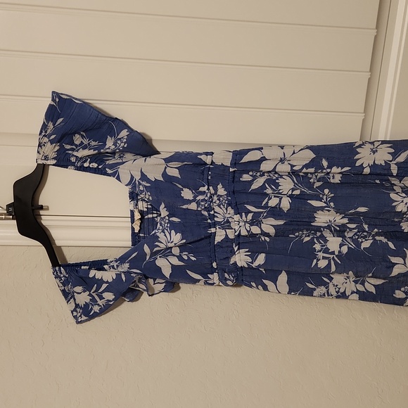 Blue floral dress open back - Picture 2 of 6